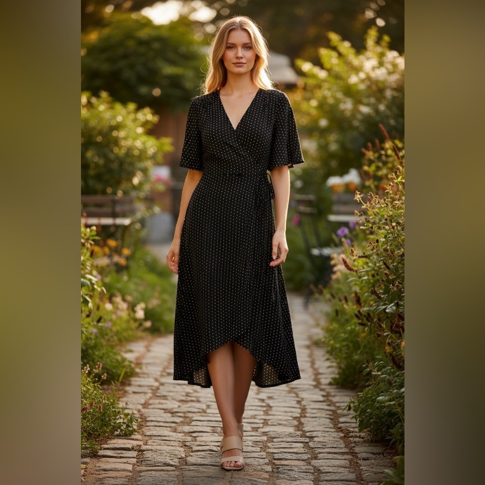 Lulu's Black High Low Polka Dot Dress